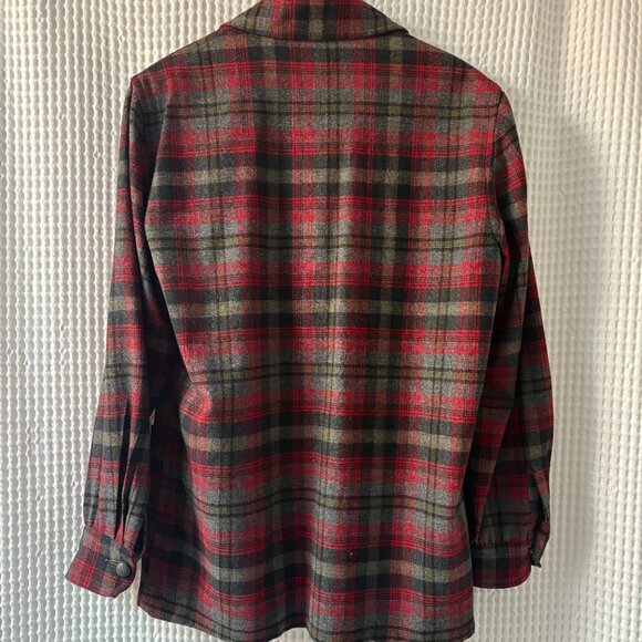 Vintage Pendleton Topster men's small red plaid wool shirtjacket gorpcore - Picture 2 of 4
